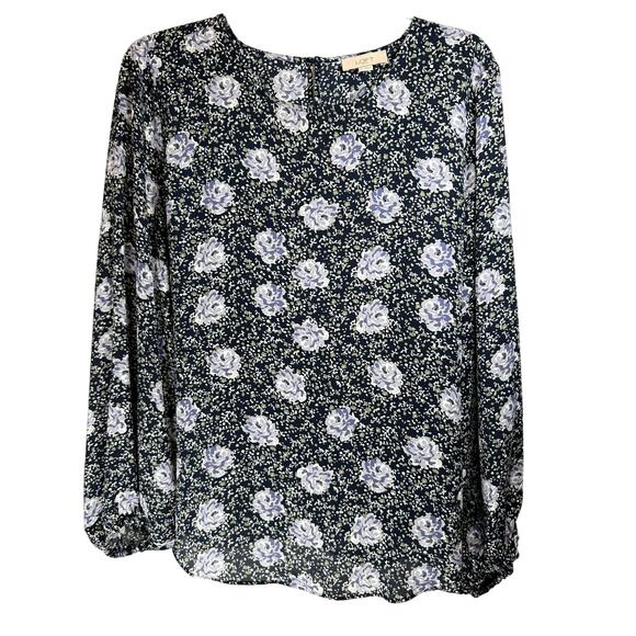 LOFT Floral Print Long-Sleeve Blouse - Feminine & Flowy - Picture 1 of 4